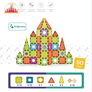 Creative 84 Pcs Magnetic Sticks And Balls Plastic 3D Building Block Toys For Kids SL13E006