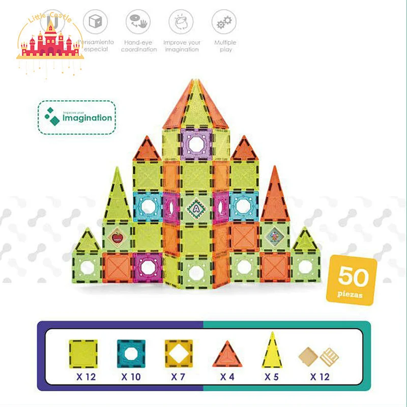Creative 84 Pcs Magnetic Sticks And Balls Plastic 3D Building Block Toys For Kids SL13E006