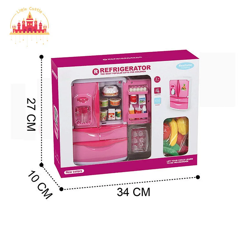 Mini Pretend Play Plastic Electric Refrigerator Toy With Sound Light For Kids SL10D363