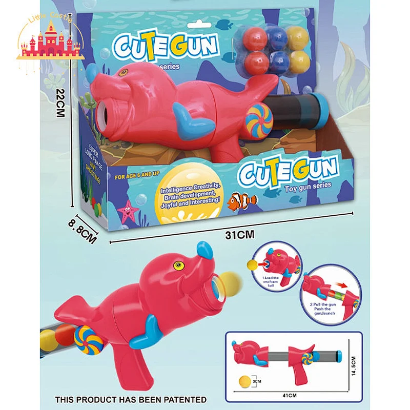 2022 Hot Selling Plastic 11 Pieces EVA Balls Animal Shooting Gun Toy For Kids SL01A029