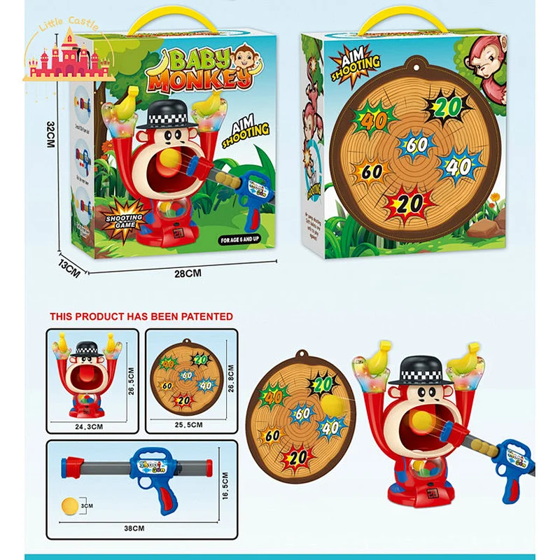 High Quality Plastic Single Handle Aerodynamic Shooting Gun Toy With 6 Pieces EVA Balls SL01A033