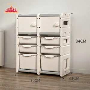 High Quality 7 Diffrent Size Plastic Toronto Grey Kids Storage Cabinet SL08C007