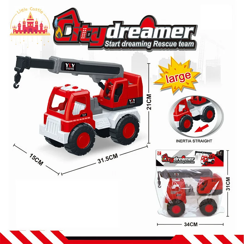 Hot Selling Educational Assembly Car Toy Plastic Sliding Fire Crane Toy For Kids SL04A015
