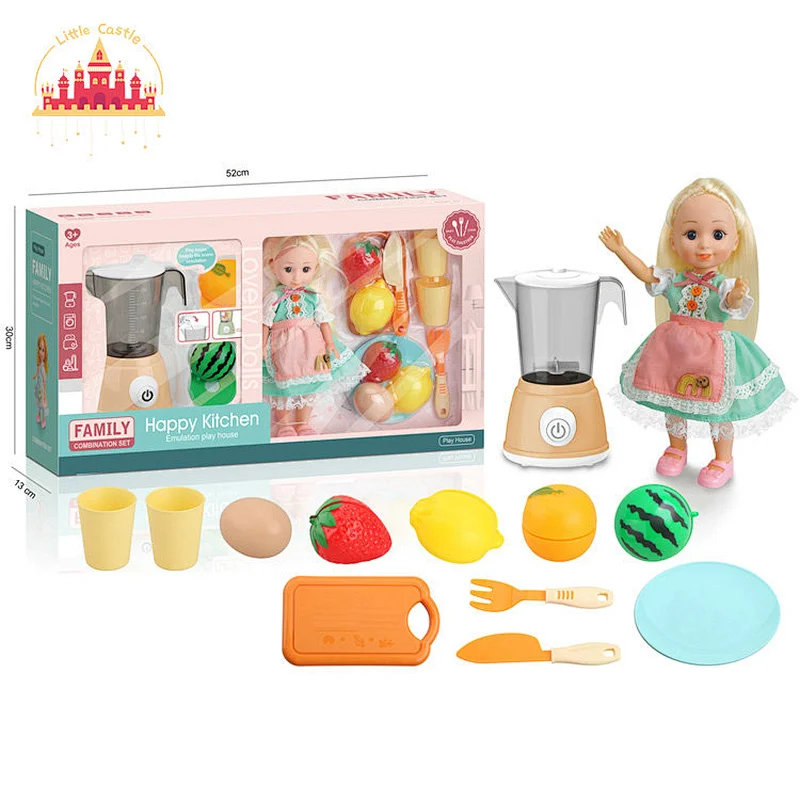 High quality cute mini plastic doll toy with blender set toy SL06D007