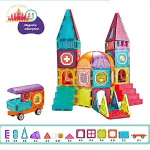 High Quality 94 Pcs Castle Magnetic Color Windows Puzzle Building Block Toys For Kids SL13E004