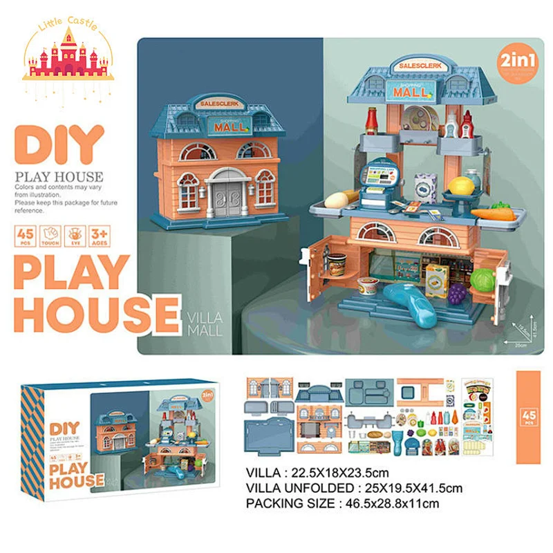 Mini Diy Play House Plastic Tool Villa Toy Role Pretend Play Toy For Kids SL10D084