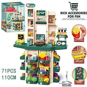 88pcs More Fun Plastic Red Dining Table Toy with Light and Music for Children SL10D120