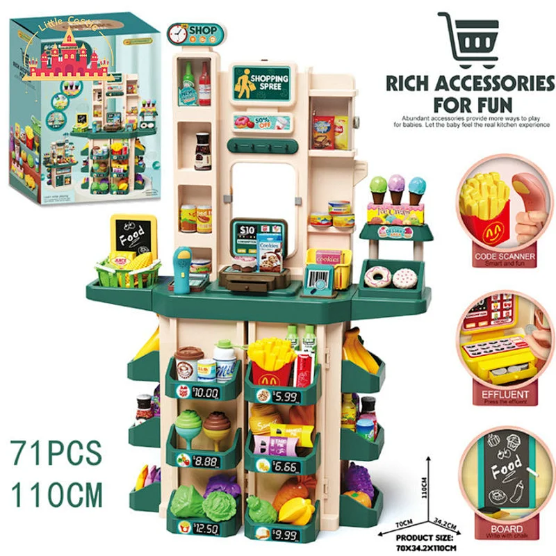 88pcs More Fun Plastic Red Dining Table Toy with Light and Music for Children SL10D120