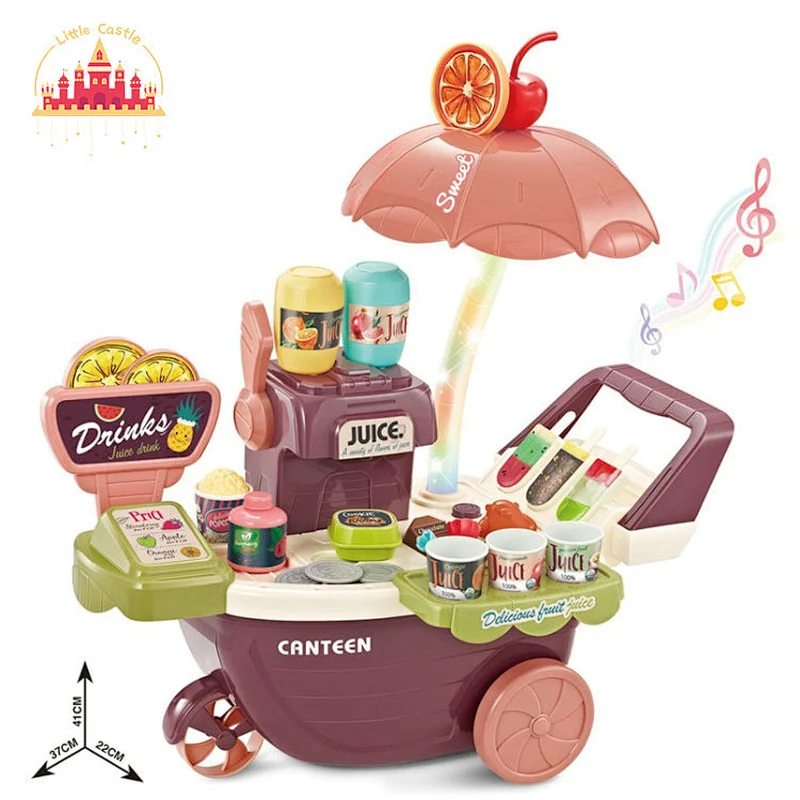 47 pcs indoor house children plastic supermarket game toy with trolley SL10D129