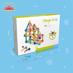 Creative 84 Pcs Magnetic Sticks And Balls Plastic 3D Building Block Toys For Kids SL13E006