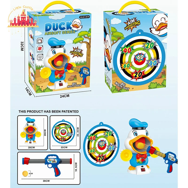 High Quality Plastic Single Handle Aerodynamic Shooting Gun Toy With 6 Pieces EVA Balls SL01A033