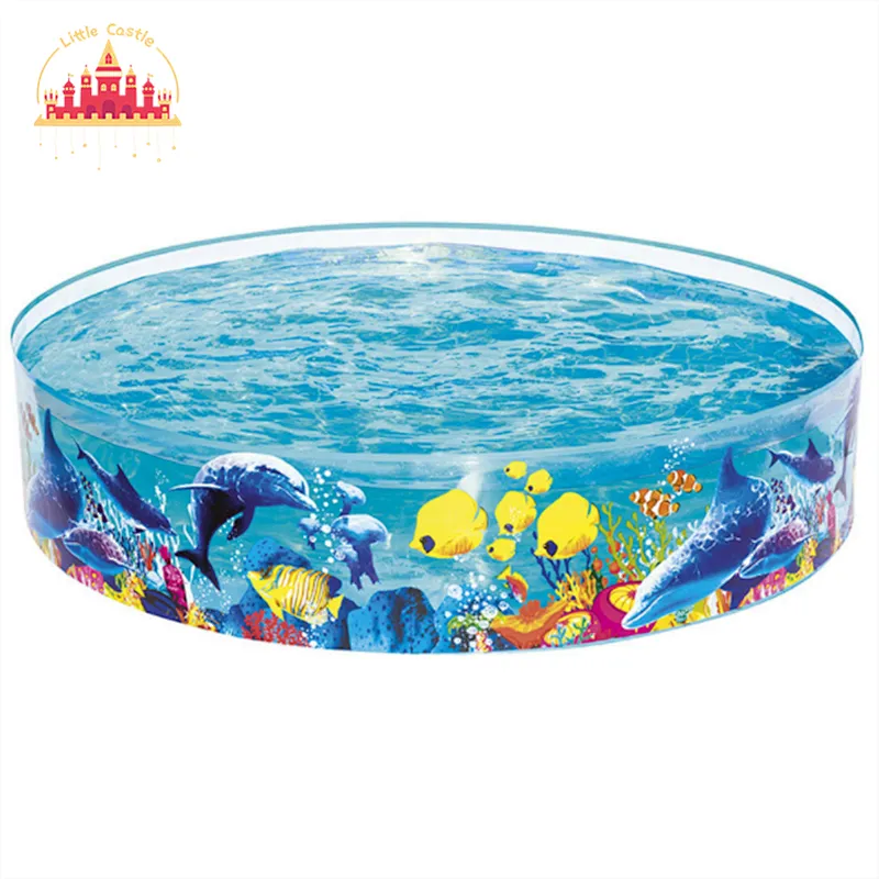 Wholesale Inflatable Blue Shark Swimming Pool Baby Swimming Float with Sunshade P21A040