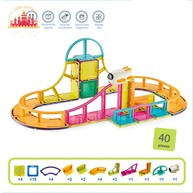 High Quality Educational Kids Block Chair Diy Assemble Play Set Magnetic Building Tiles SL13E011