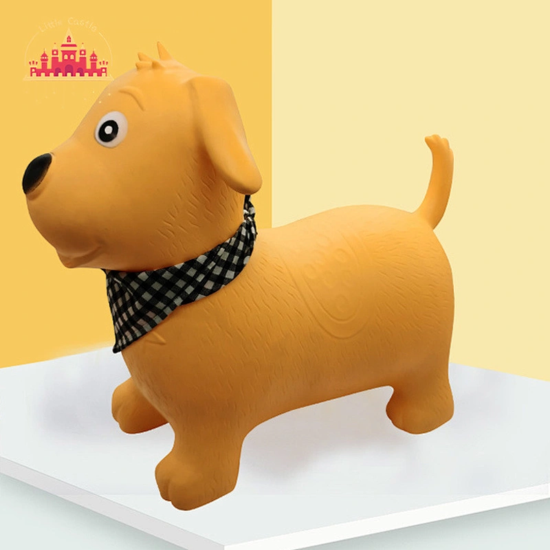 Kids riding plush inflatable bouncer dog plastic hopping animal toys for sale SL16D007A