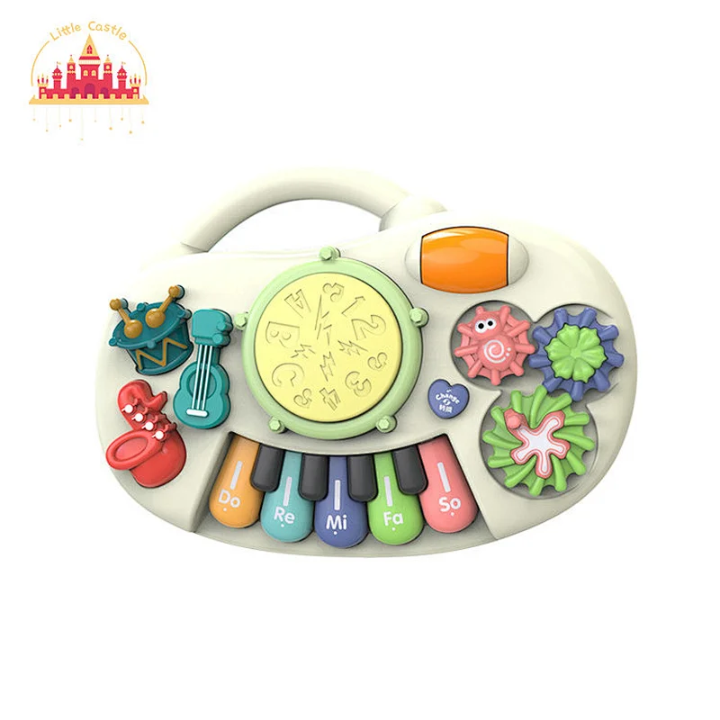 Hot sale electric instrument 2 in 1 plastic piano and drum set toy for kids SL07A004