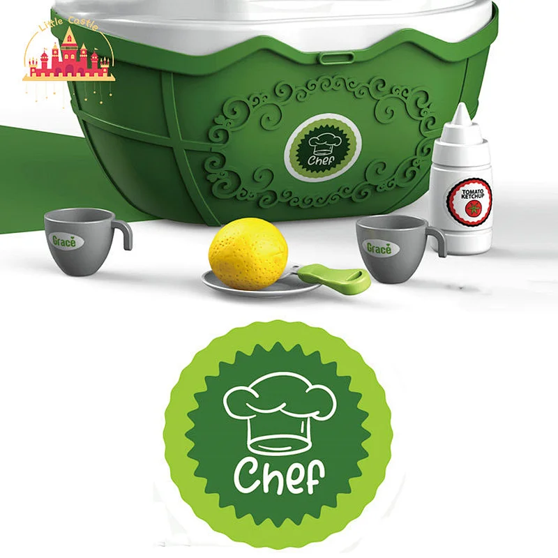2 IN 1 Pretend Play Kitchen Toys Plastic Tableware Basket Toy for Children SL10G039