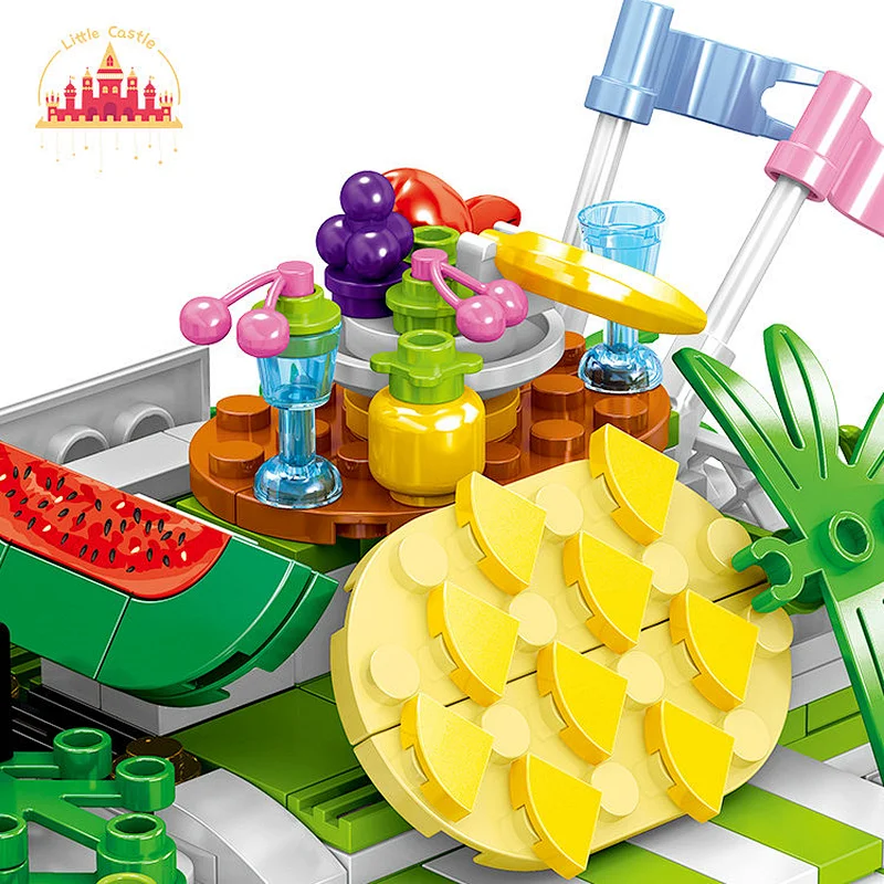 Funny Early Educational Block Bricks Toy Plastic Fruit Cart Toy for Toddler SL03B006