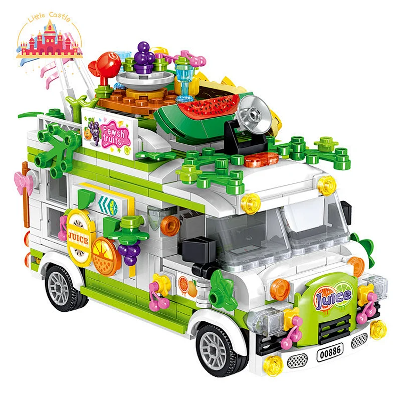 Funny Early Educational Block Bricks Toy Plastic Fruit Cart Toy for Toddler SL03B006