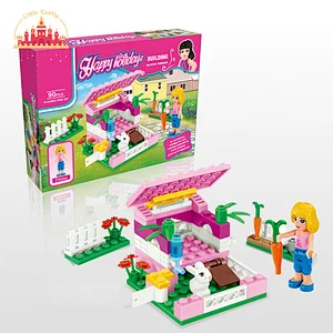 90 Pcs Educational Assembly Toy Plastic Rabbit House Building Block Toy For Kids SL13A080