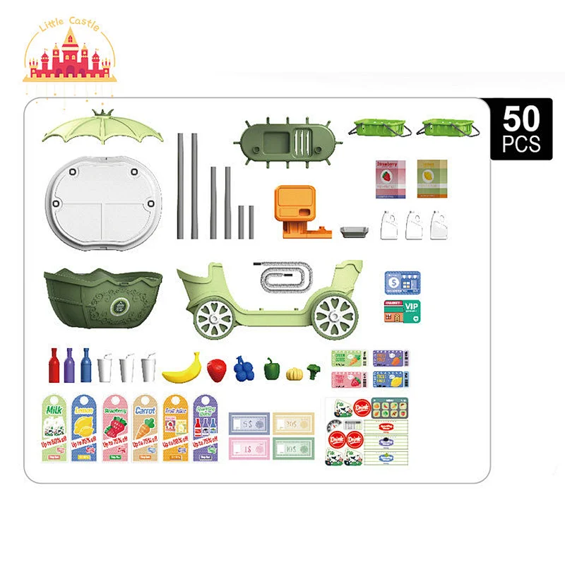 Funny 50pcs plastic supermarket shopping cart toy for kids SL10G029