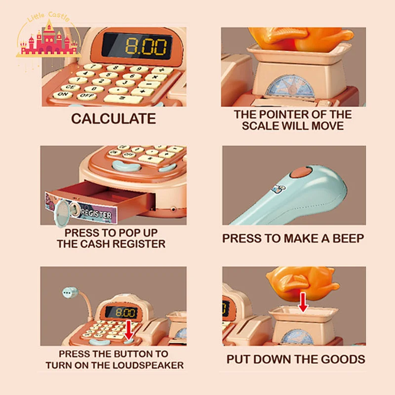 Customize multifunctional electric large cash register set toy for kids SL10D251