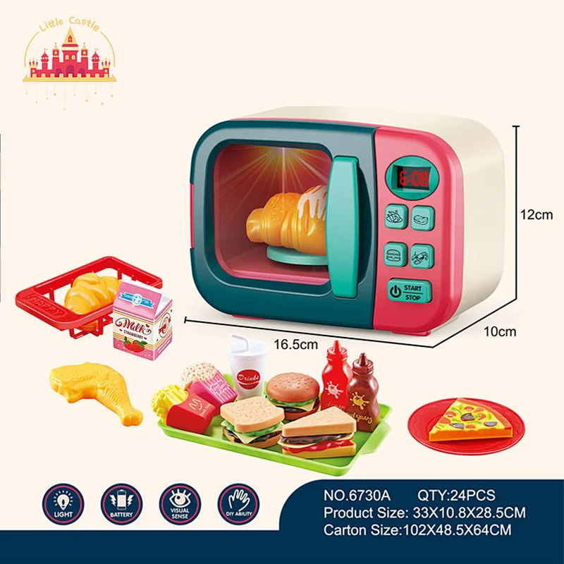 Good Quality Play House Toy Electric Microwave Food Set Toys SL10D219