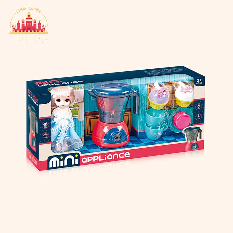 Girl kitchen set toy hold water plastic doll juicer set toy with light SL10D217