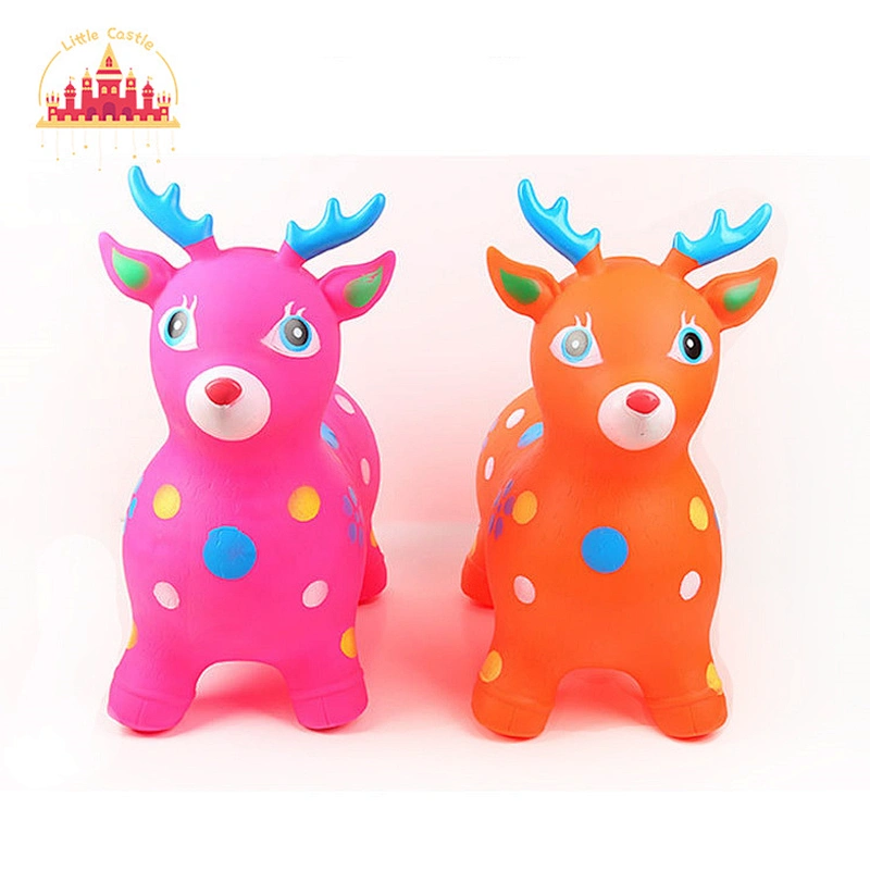 For Kids Gifts Pvc Inflatable Colorful Painting Animals Jumping Horse Riding Deer Toy SL16D002A