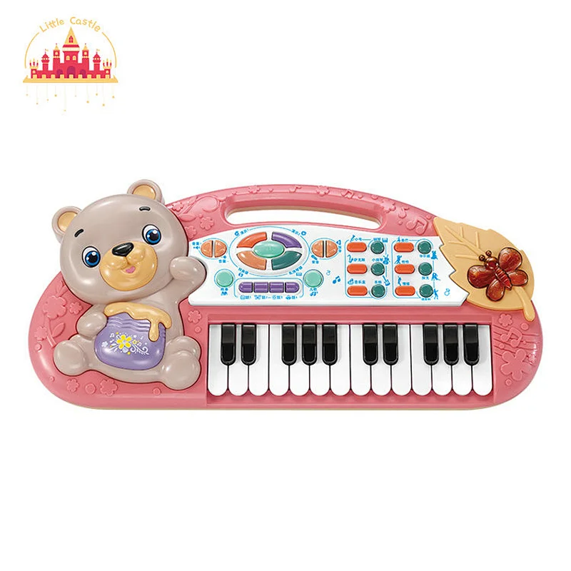 Bear pattern pink multifunctional piano baby music toys keyboard SL07A011