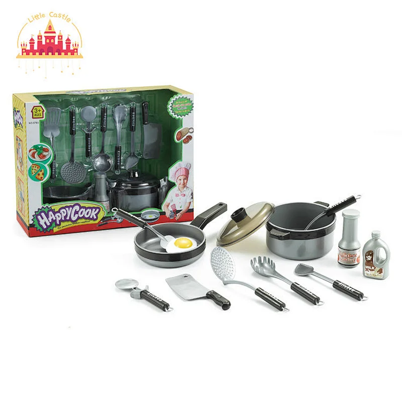 Good Sale Plastic Pretend Play Cooking Stove Pot Set Kids Toys Kitchen Play Set SL10D173