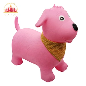 Kids riding plush inflatable bouncer dog plastic hopping animal toys for sale SL16D007A