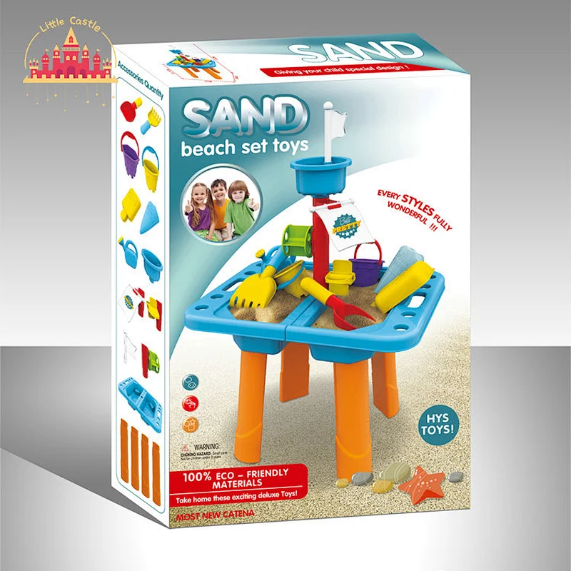 Summer Outdoor Beach Sand Toy 17 Pcs Plastic Table Play Set For Kids SL01D025