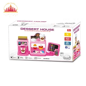 Pink dessert ordering machine with coffee machine set for children SL10D260