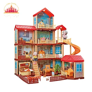 Luxury DIY toy plastic doll house villa with doll toy for toddler SL06A007