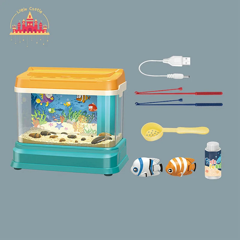 Premium quality mini fish tank plastic aquarium toys with moving fish toy SL01A006