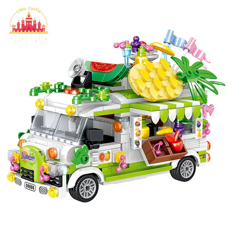 Funny Early Educational Block Bricks Toy Plastic Fruit Cart Toy for Toddler SL03B006