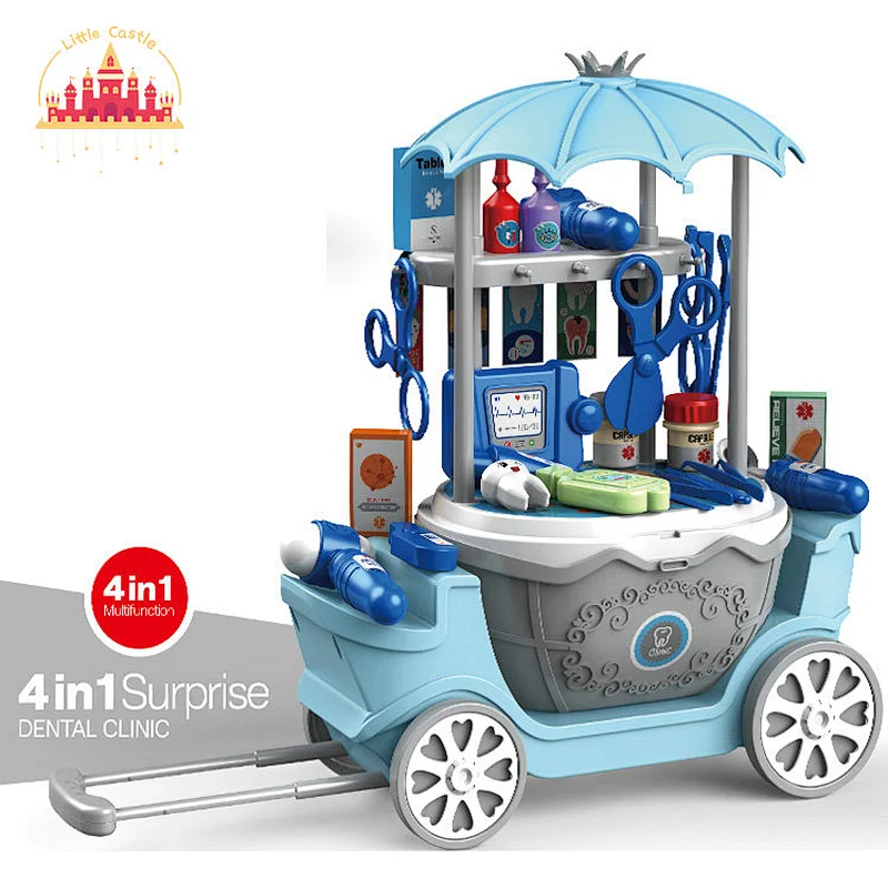 Early children education toy 40pcs plastic pretend play doctor cart toy for children SL10G031