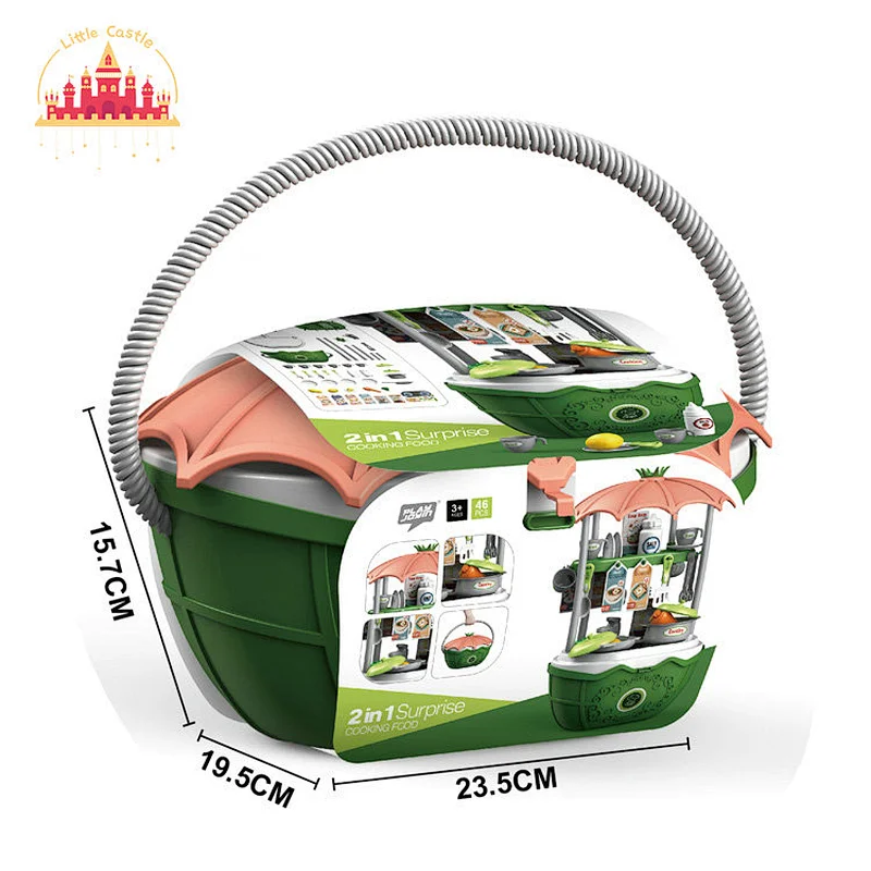 2 IN 1 Pretend Play Kitchen Toys Plastic Tableware Basket Toy for Children SL10G039