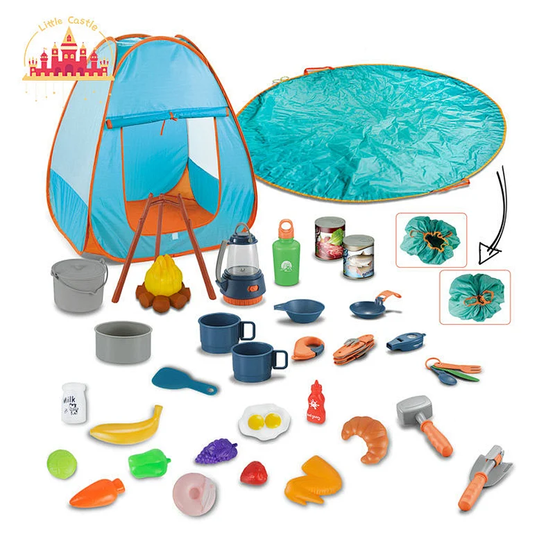 Premium Quality Kids Play Game Plastic Camping Tents Toy with Food Toy SL01D010