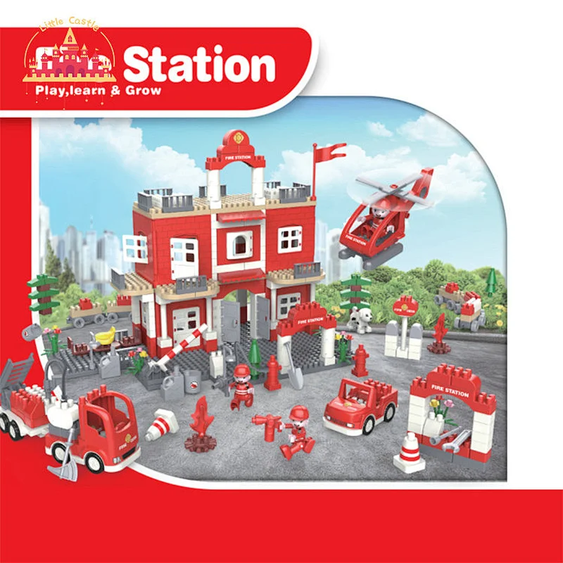 Kids Diy Creative Fire department Assembly Plastic Building Block Toy For Kids SL13A012
