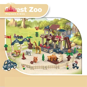 201 Pcs Diy Interlocking Toys Gas Station Plastic Building Blocks Toy For Kids SL13A015