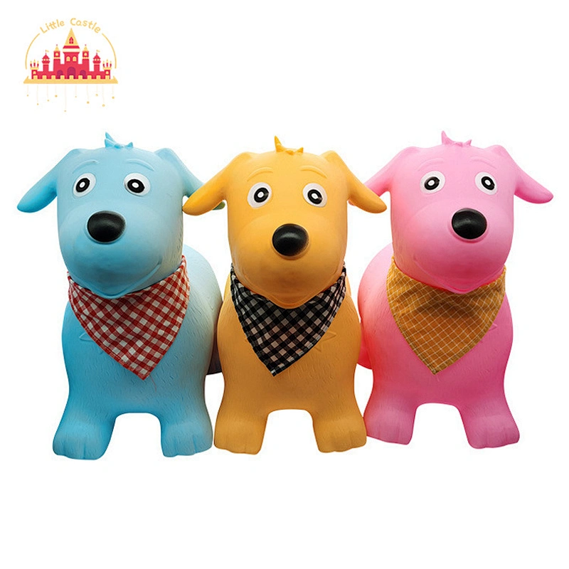 Kids riding plush inflatable bouncer dog plastic hopping animal toys for sale SL16D007A