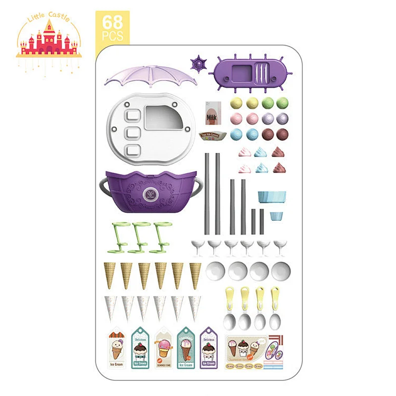 Most popular portable pretend play toy plastic ice cream basket toy for children SL10G040