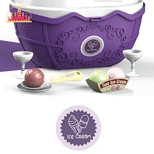 Most popular portable pretend play toy plastic ice cream basket toy for children SL10G040