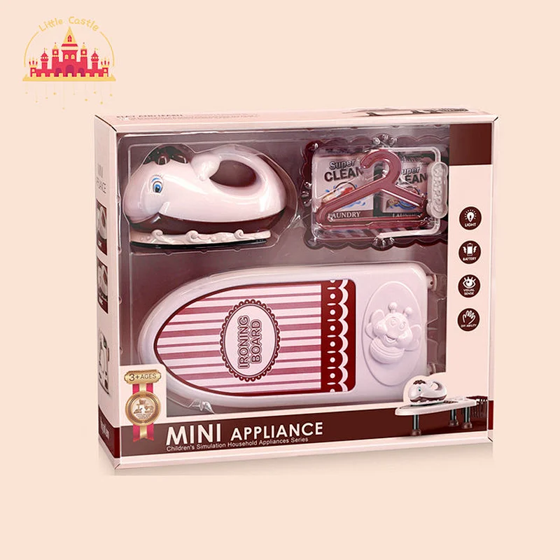 Best sale kids educational electric fish iron set toy with basket and small bed board SL10D246