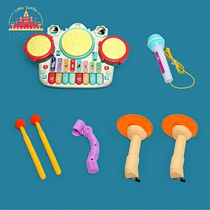 Customized baby educational musical instrument drum and piano toys with microphone SL07A012