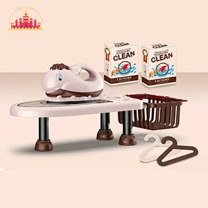 Best sale kids educational electric fish iron set toy with basket and small bed board SL10D246