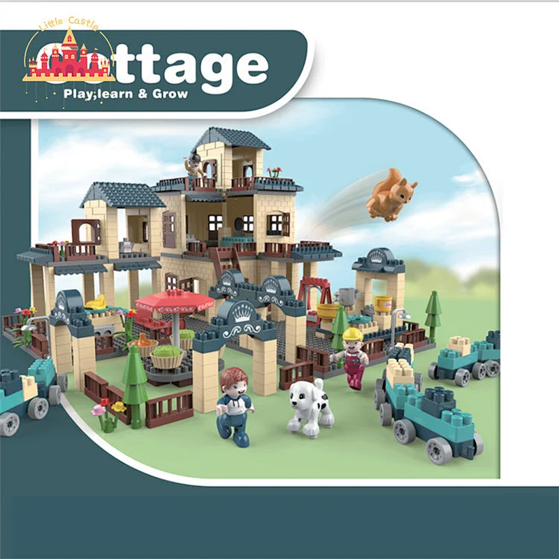 Hot Selling Diy Construction Villa 442Pcs Plastic Building Block Toy For Kids SL13A005