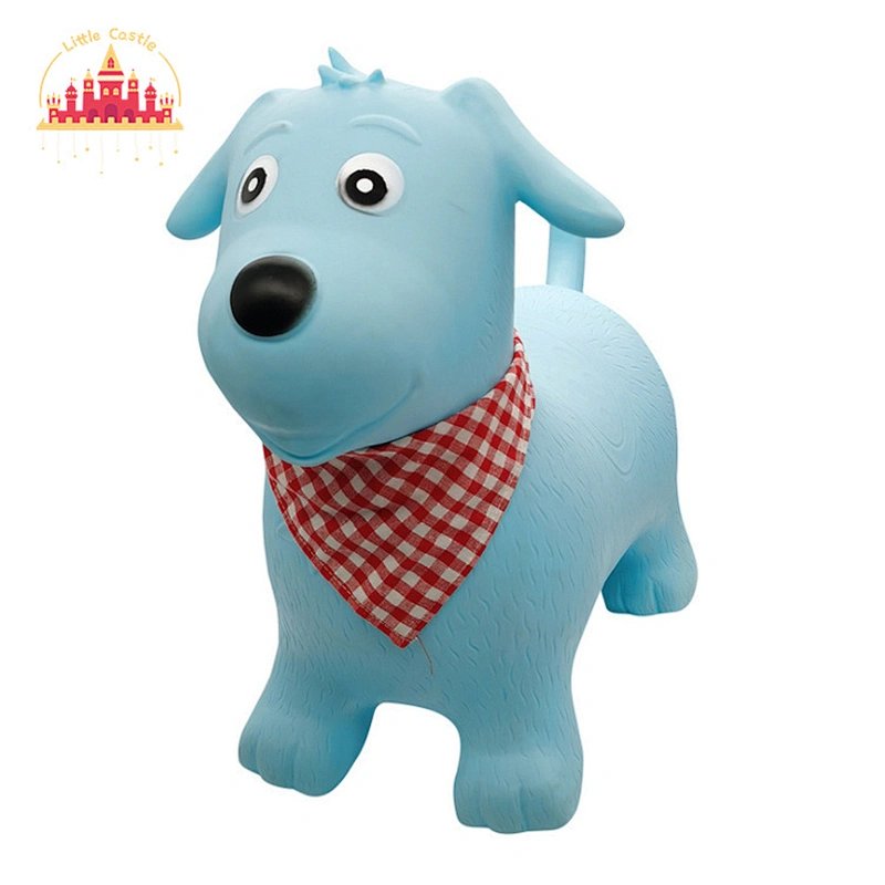 Kids riding plush inflatable bouncer dog plastic hopping animal toys for sale SL16D007A