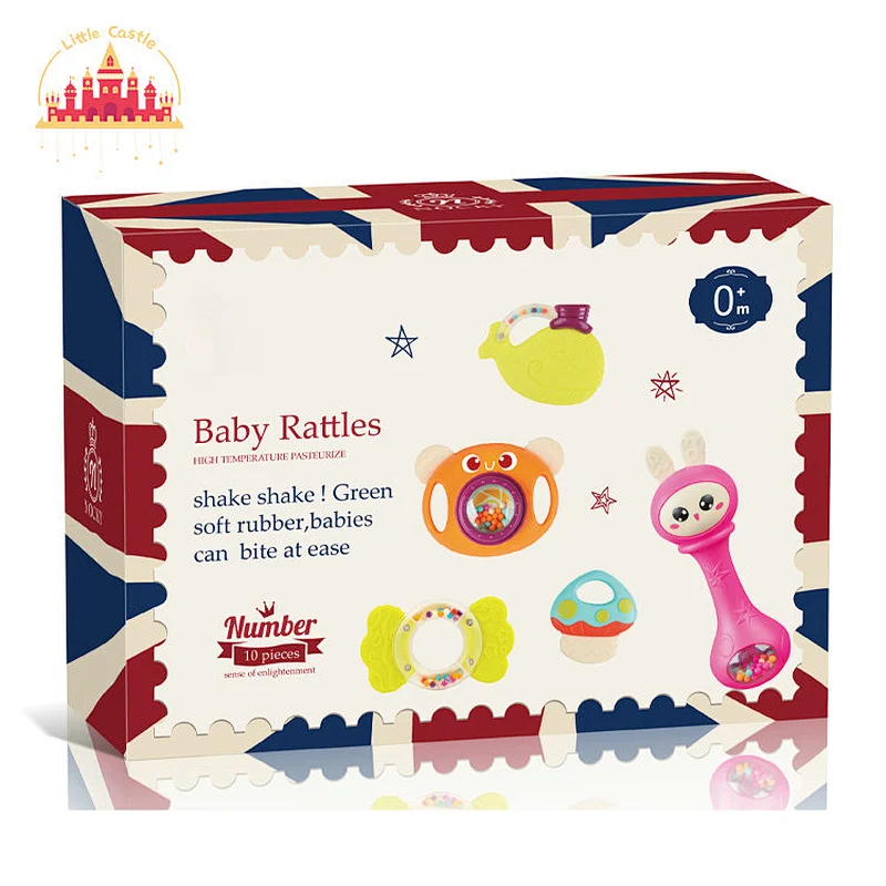 10 Piece Cute Cartoon Plastic Baby Shaking Ring Toy Baby Rattles Toys SL08K004